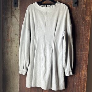 Free People Light Gray Long Sleeve Tunic Sweatshirt Dress